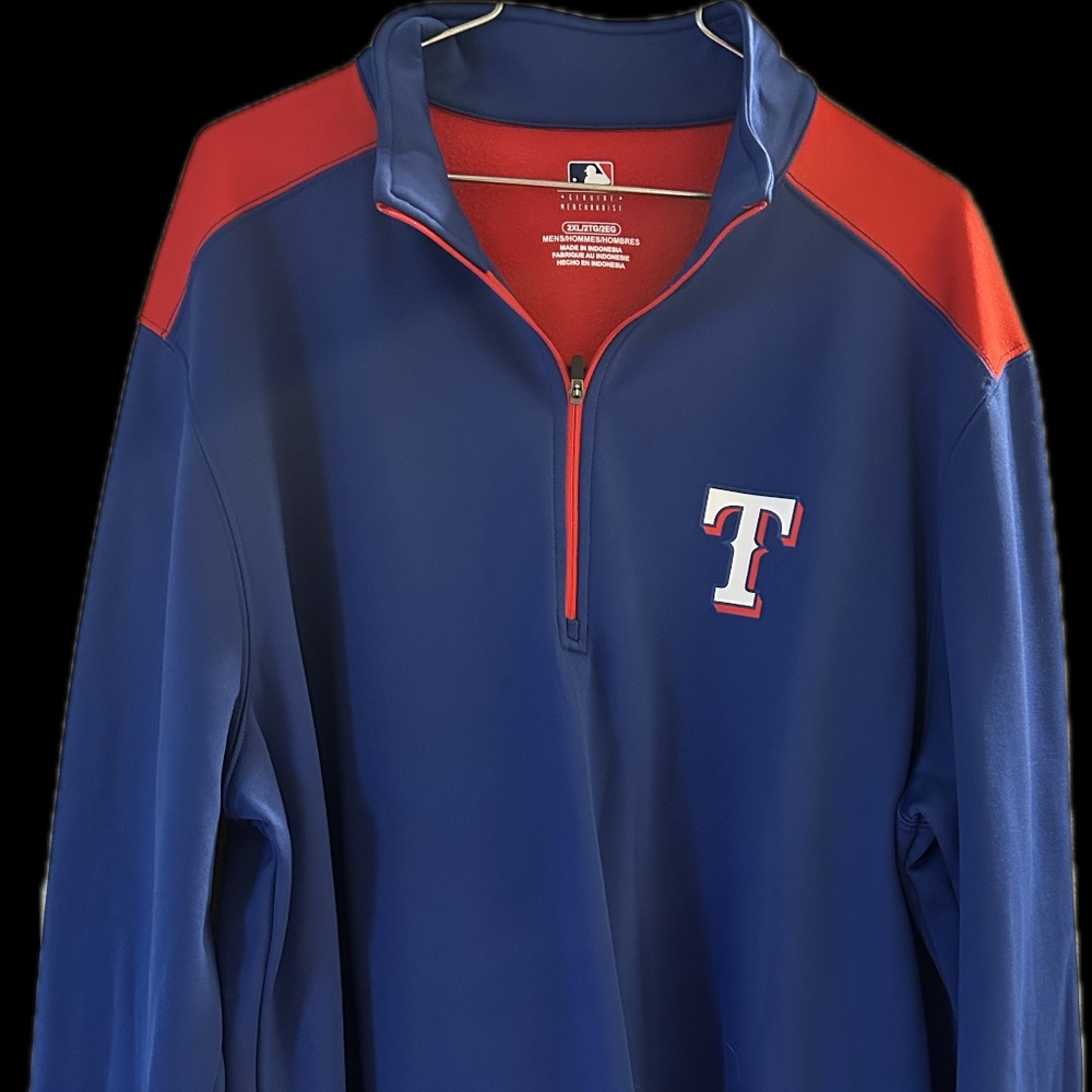 Texas Rangers MLB Fleece Pullover Jacket (Genuine Merchandise) Size 2XL